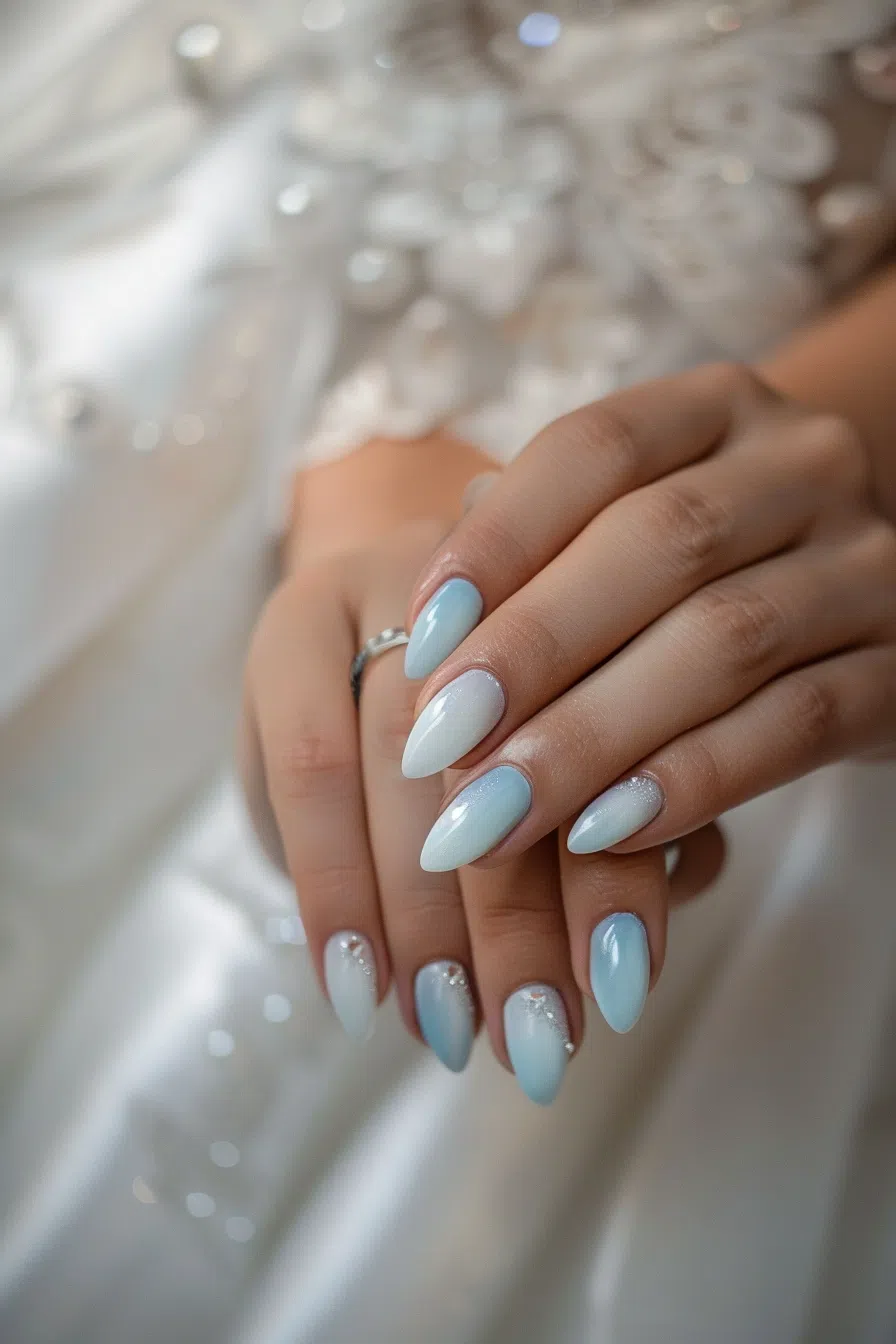 20 Light Blue Wedding Nail Designs