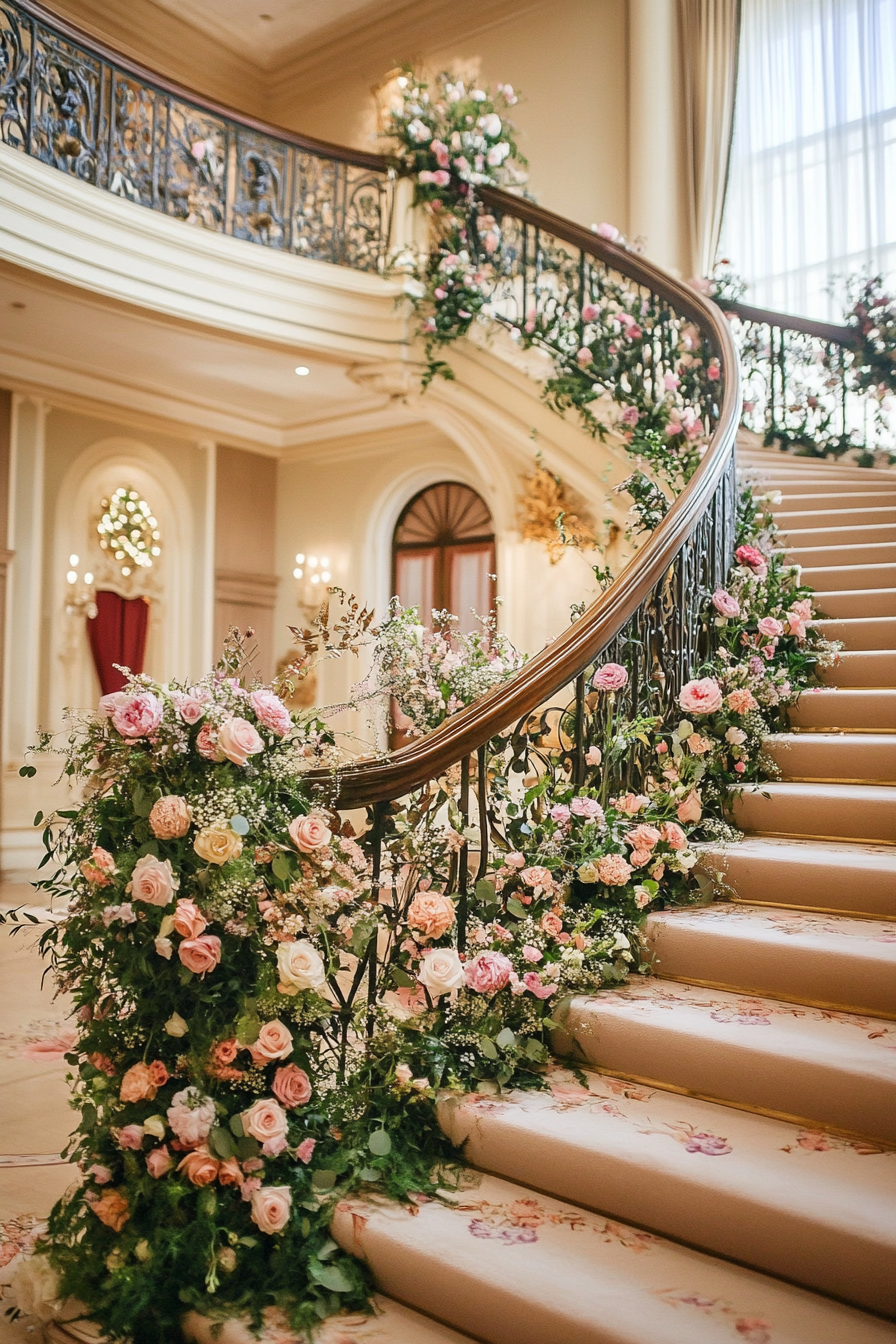 40+ Wedding Flower Ideas for Stairs