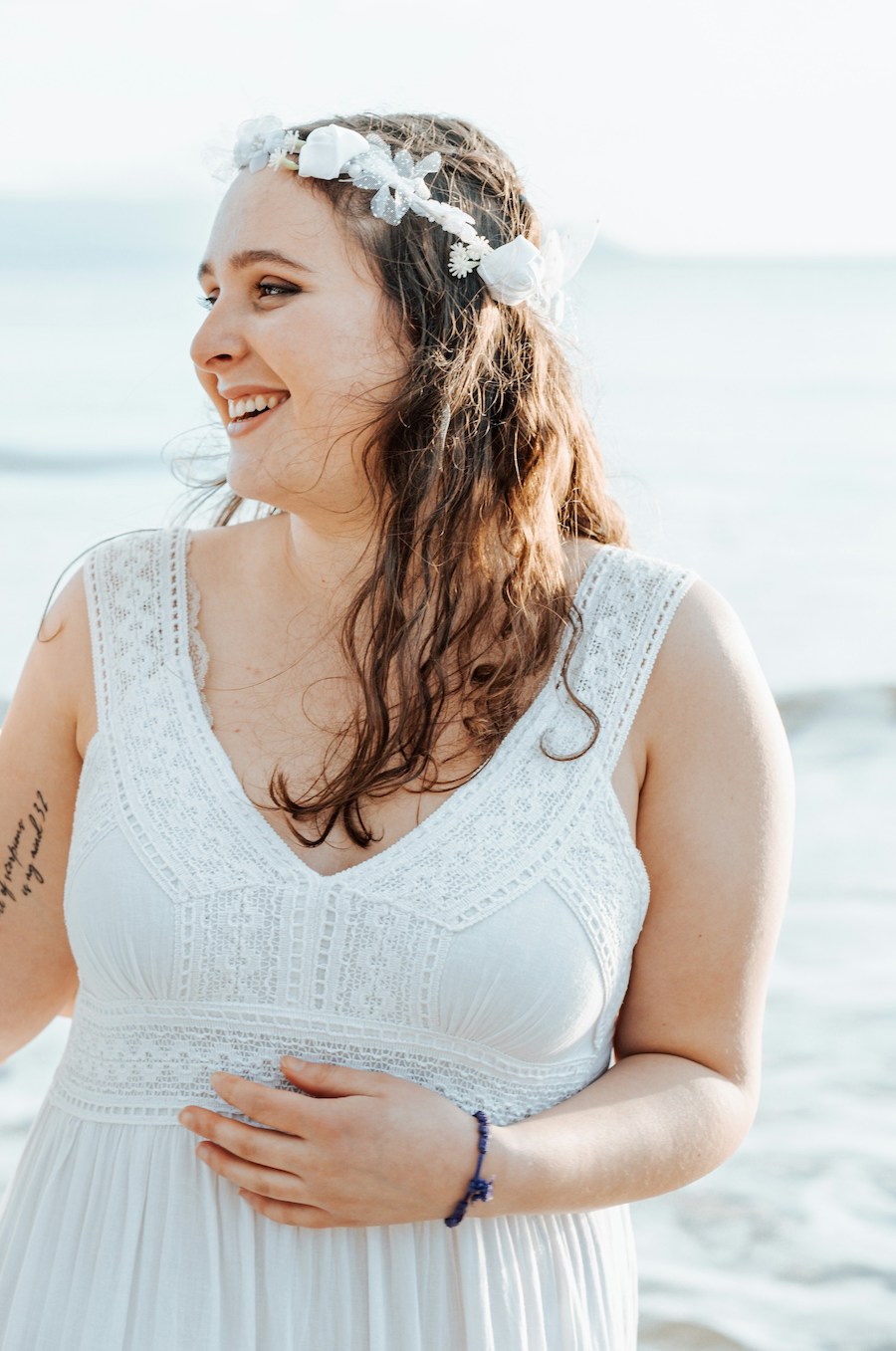 ### 41. Loose Waves With Floral Crown